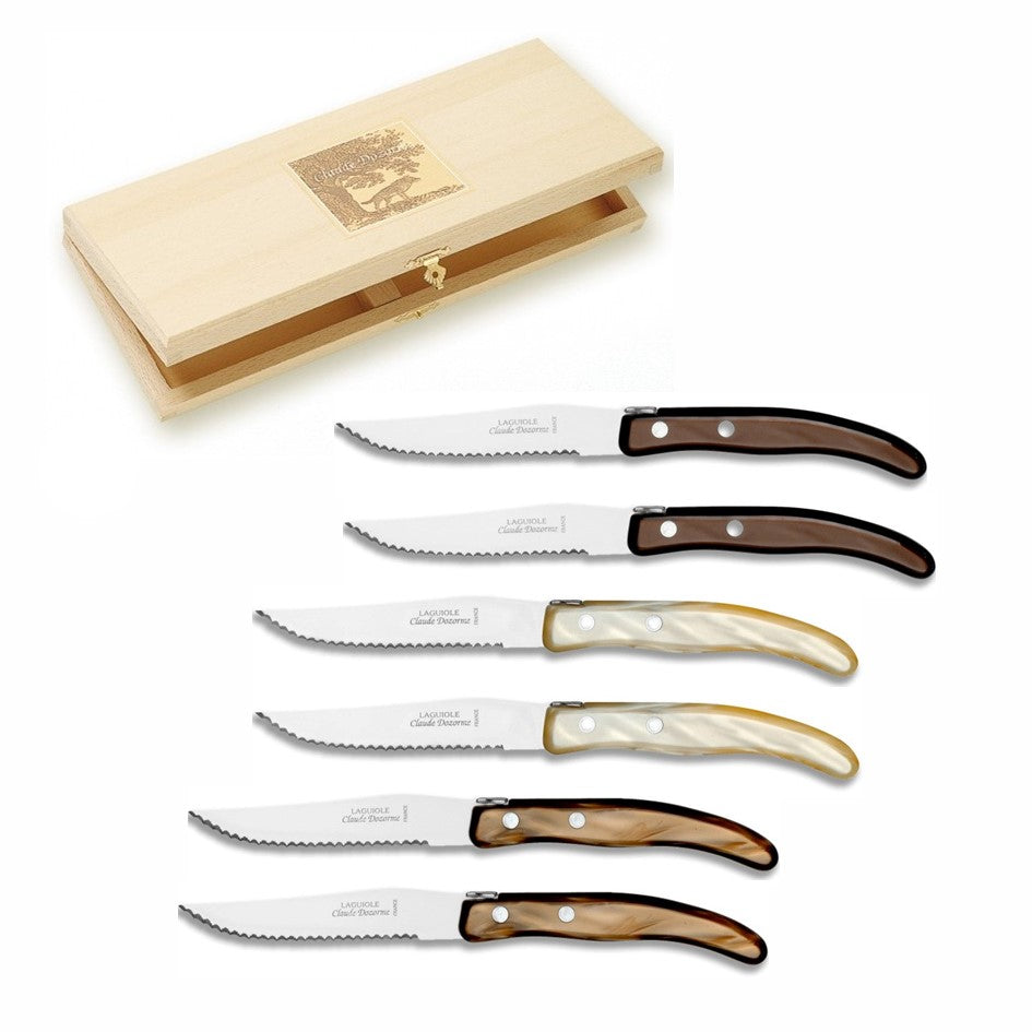 Berlingot Box Steak Knives Resina Handle (Set of 6) Il’argento