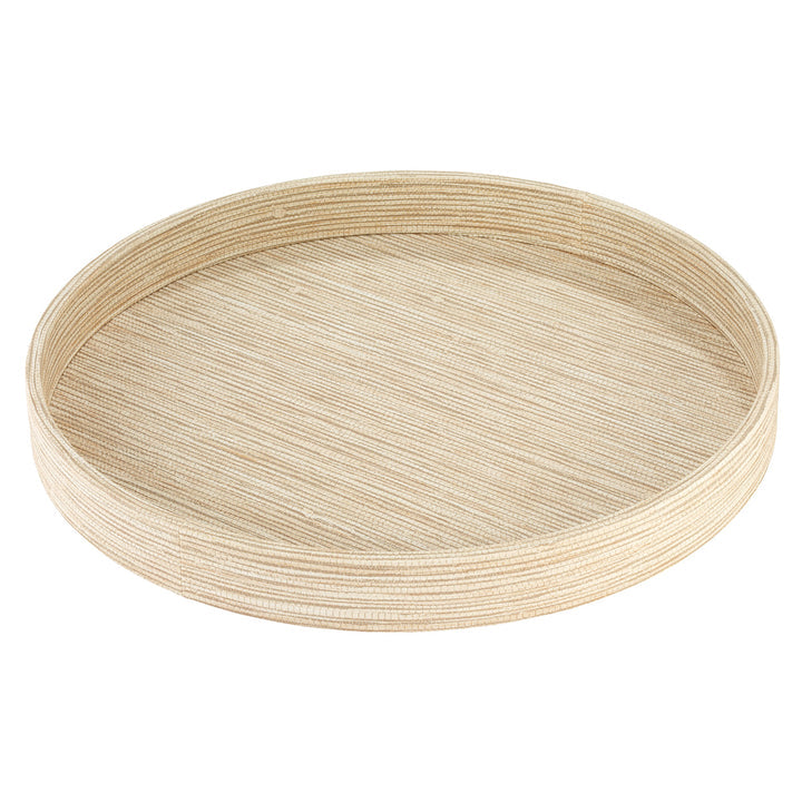 Grasscloth - Latte Round Tray