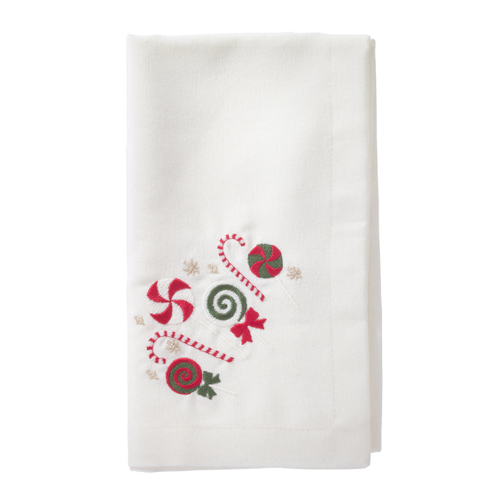 Candyland - Embroidered Holiday Napkins Red / Green (Set of 4)