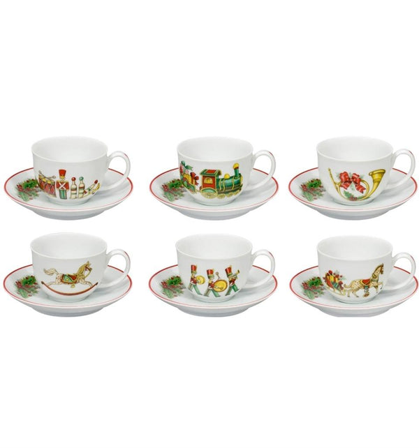 Christmas Magic - Tea Cups & Saucers (Set of 6)