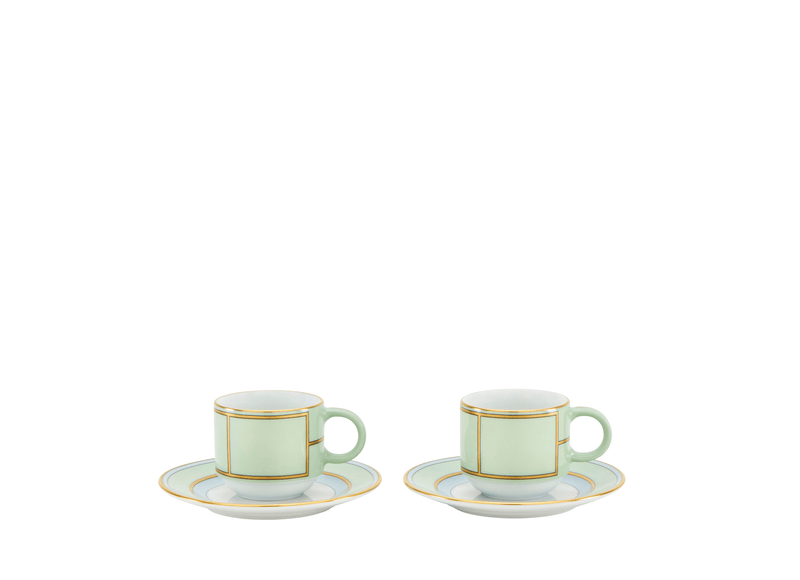 Diva Green - Coffee Cup & Saucer (Set of 2)