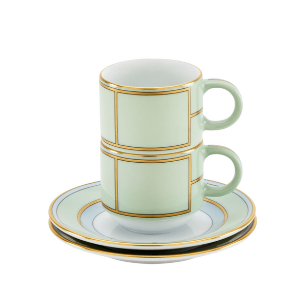 Diva Green - Coffee Cup & Saucer (Set of 2)