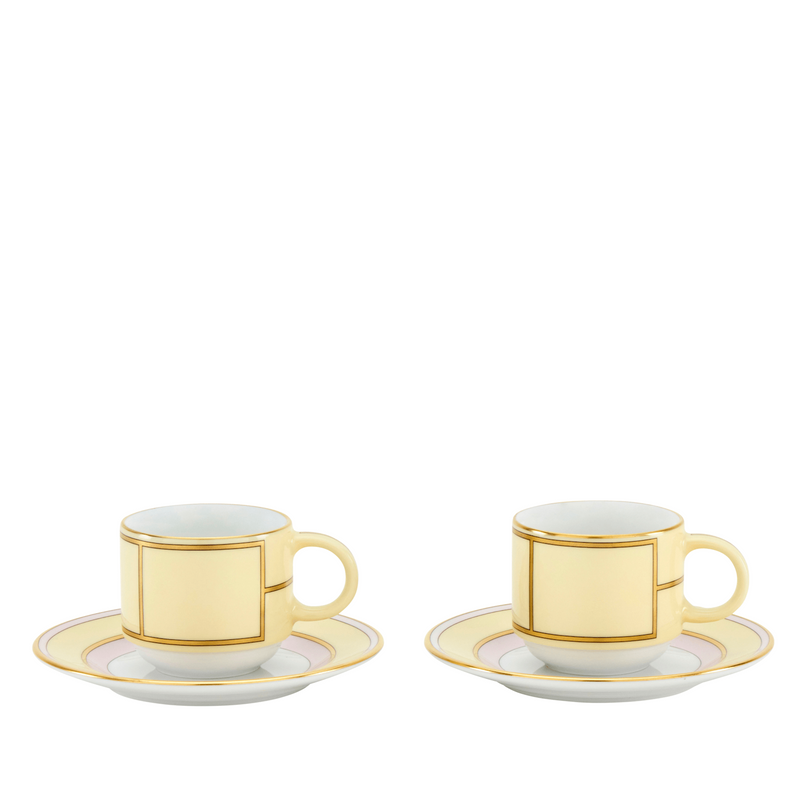 Diva Yellow - Coffee Cup & Saucer (Set of 2)