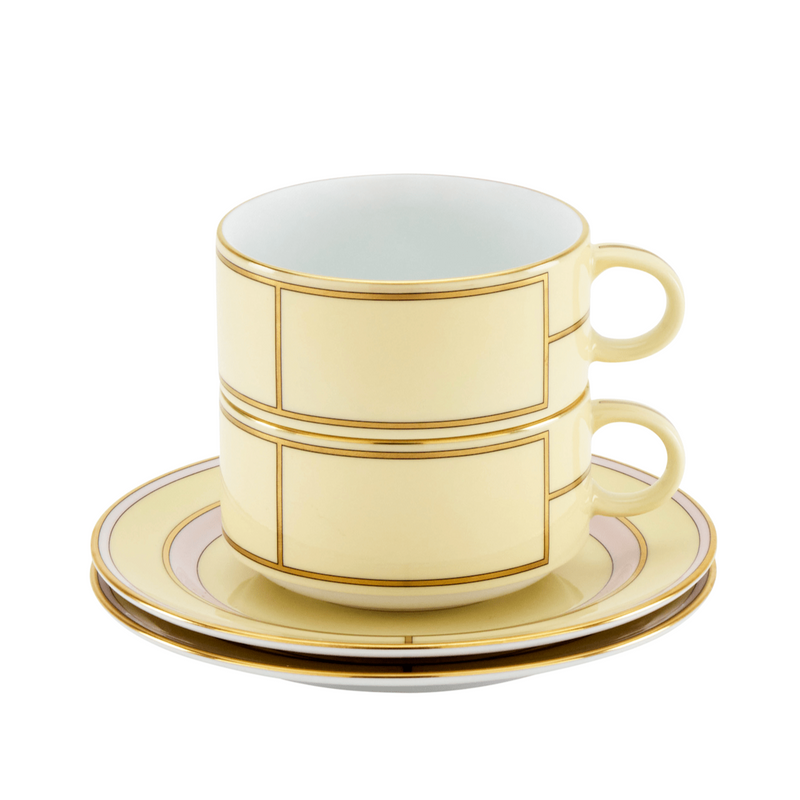 Diva Yellow - Tea Cup & Saucer (Set of 2)