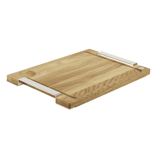 Royal Chef - Oak Cutting Large Board - Silver Plated Handles