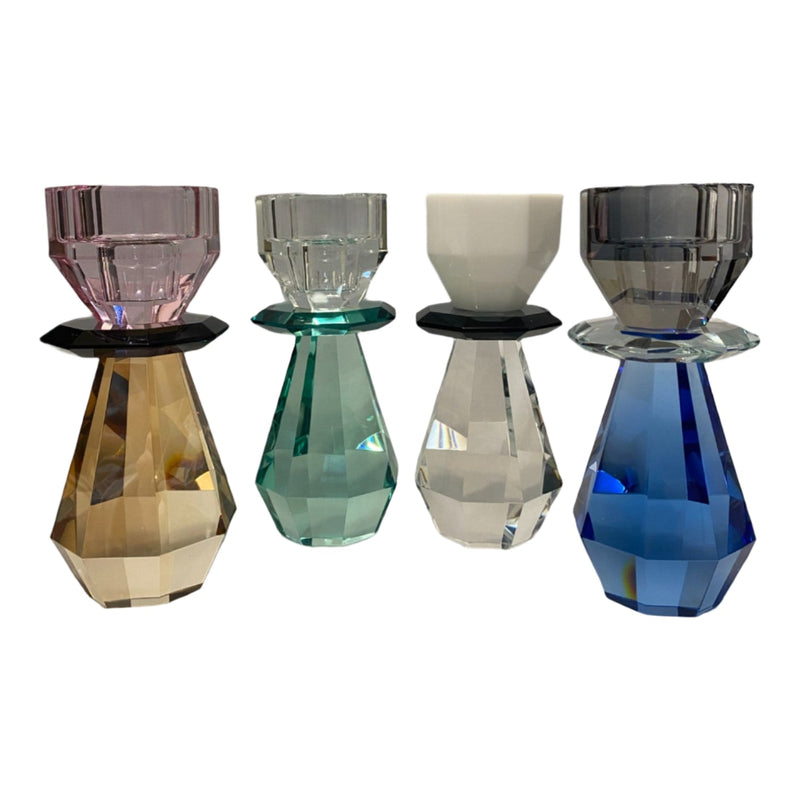 Modern Cut - Cobalt & Smoke Candle Holder (Set of 2)