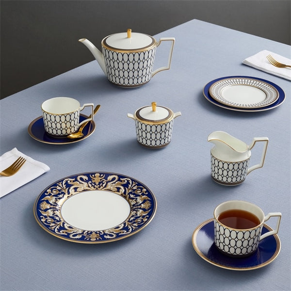 Renaissance Gold - Blue Teacup & Saucer