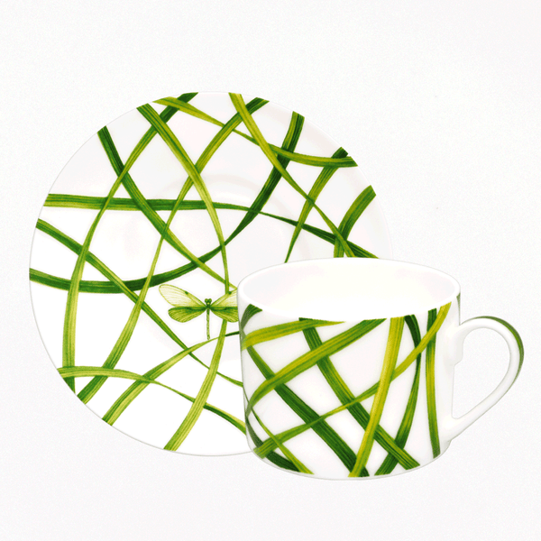 Life in Green - Tea/Coffee Cup with Saucer (Set of 4)