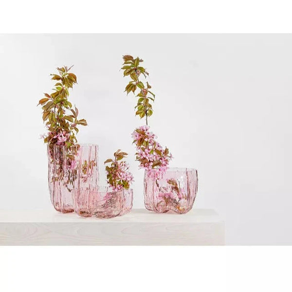 Crackle - Pink Vase Tall