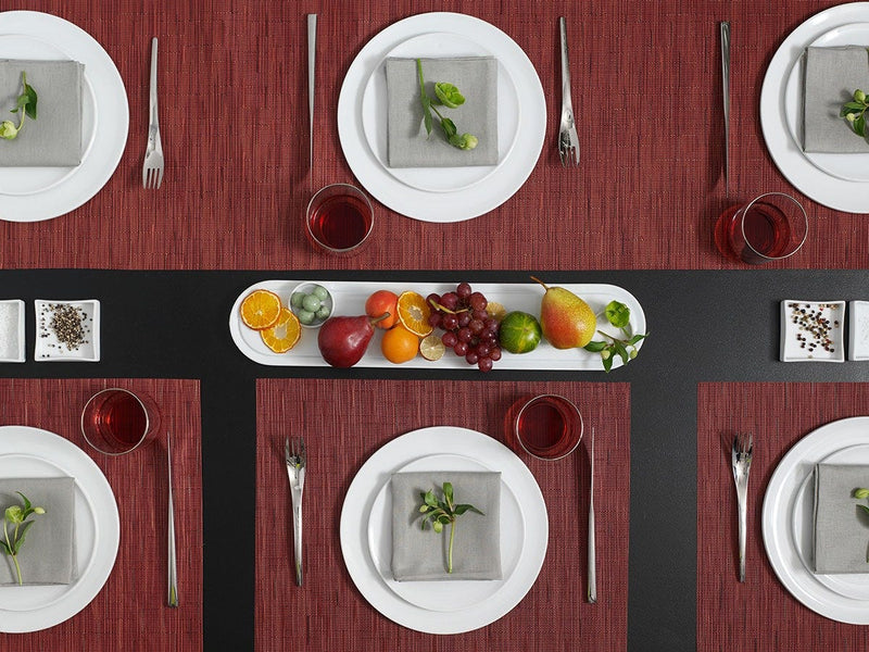 Bamboo - Rectangle Placemats Cranberry (Set of 4)
