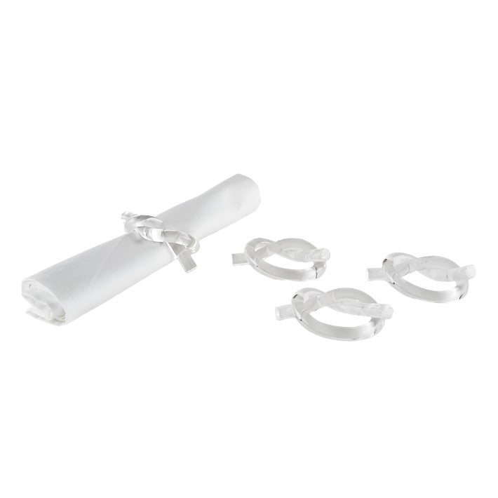 Lucite - Napkin Ring Knot Clear (Set of 4)