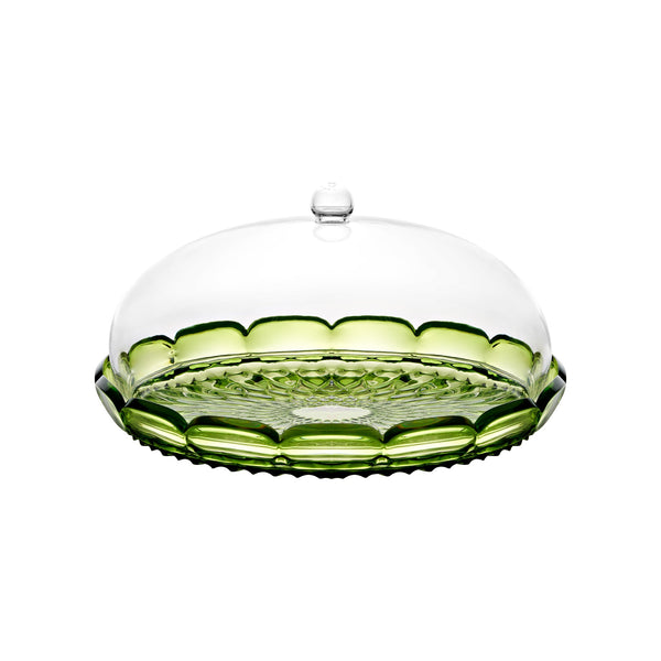 Vanity - Small Cake Serving with Dome Water Lily Green