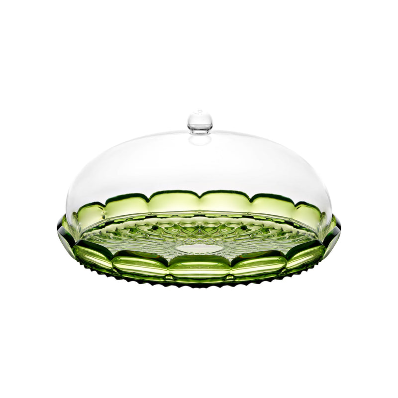 Vanity - Small Cake Serving with Dome Water Lily Green