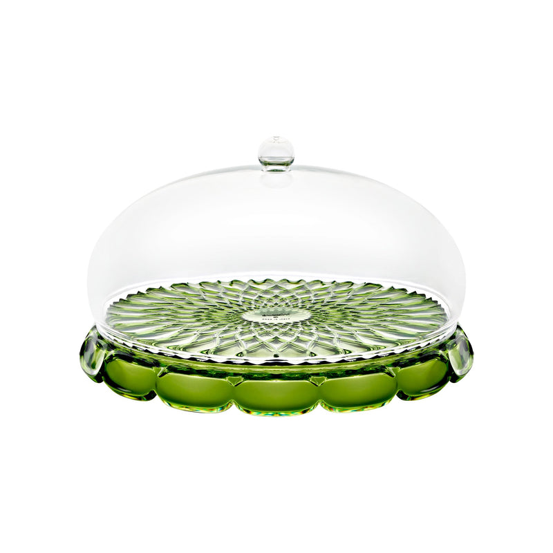 Vanity - Small Cake Serving with Dome Water Lily Green