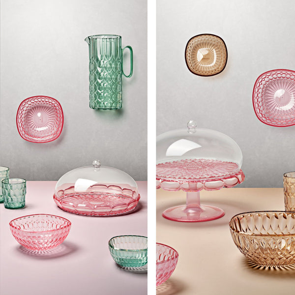 Vanity - Small Cake Serving with Dome Air Flamingo Pink