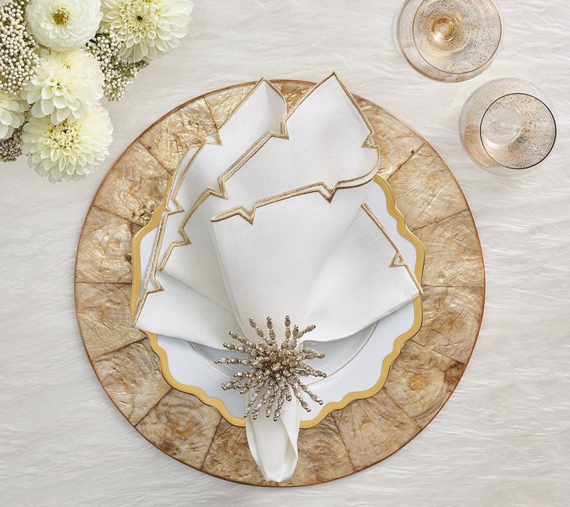 Divot - White & Gold Napkin (Set of 4)