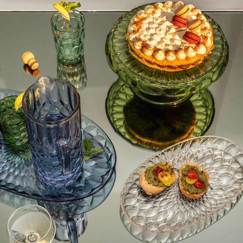 Vanity - Cake Stand with Dome Water Lily Green