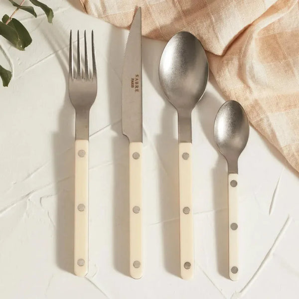 Bistrot - Serving Fork & Spoon - Vintage Solid - Ivory (Set of 2)