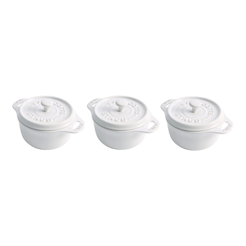 Stoneware - Mini Round Cocotte (Set of 3)