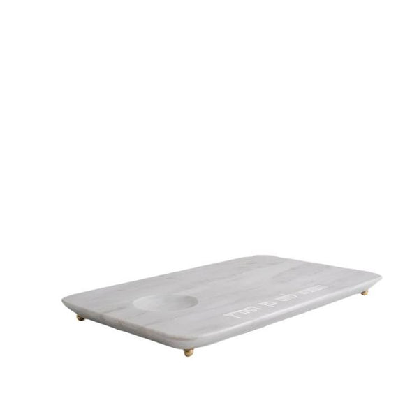 Challah Board - White Marble Tray