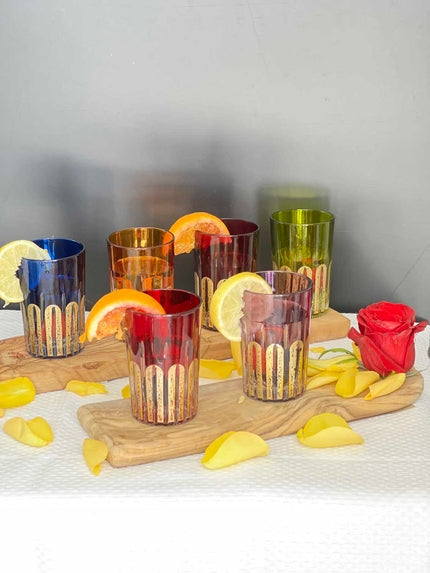 Tea Glasses Arcades Golden Colors (Set of 6)