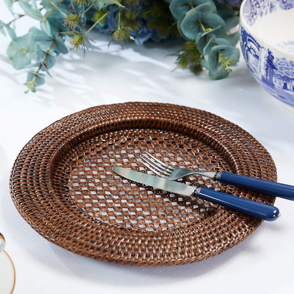 Rattan - Round Chargers Handmade Brown (Set of 4)