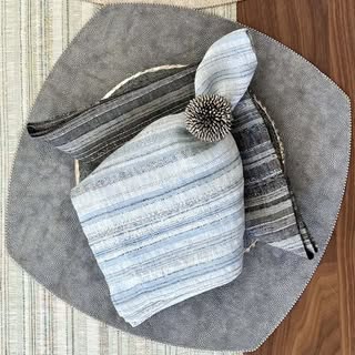 Allure - Elliptical Square Placemats Granite (Set of 4)