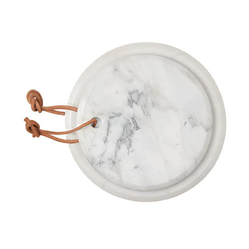 Viola - White Marble Round Serving Boards (Set of 2)