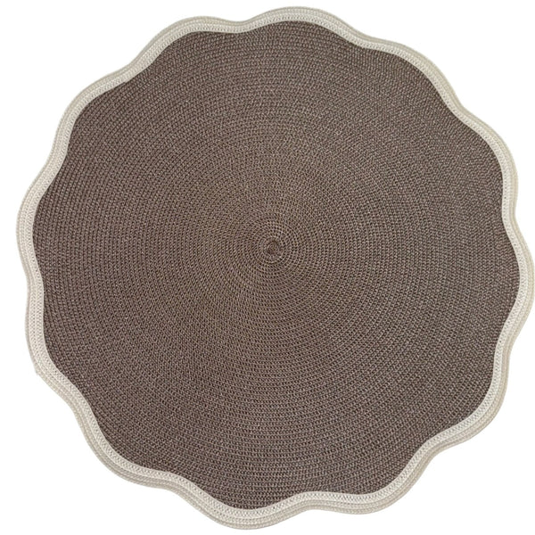 Ivory Edge - Round Scallop Placemat Silver / Dust (Set of 4)