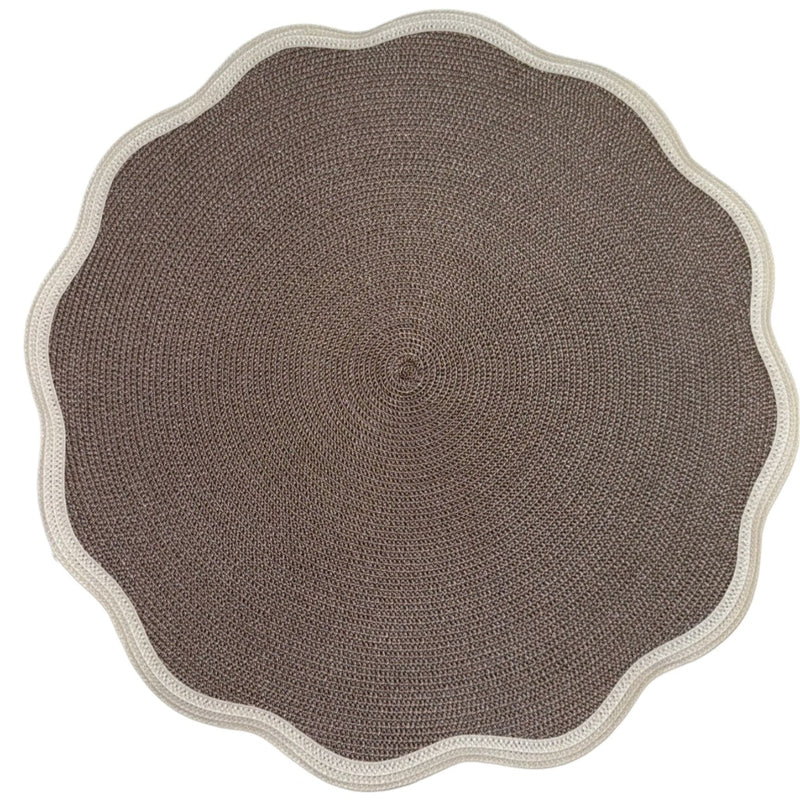 Ivory Edge - Round Scallop Placemat Silver / Dust (Set of 4)