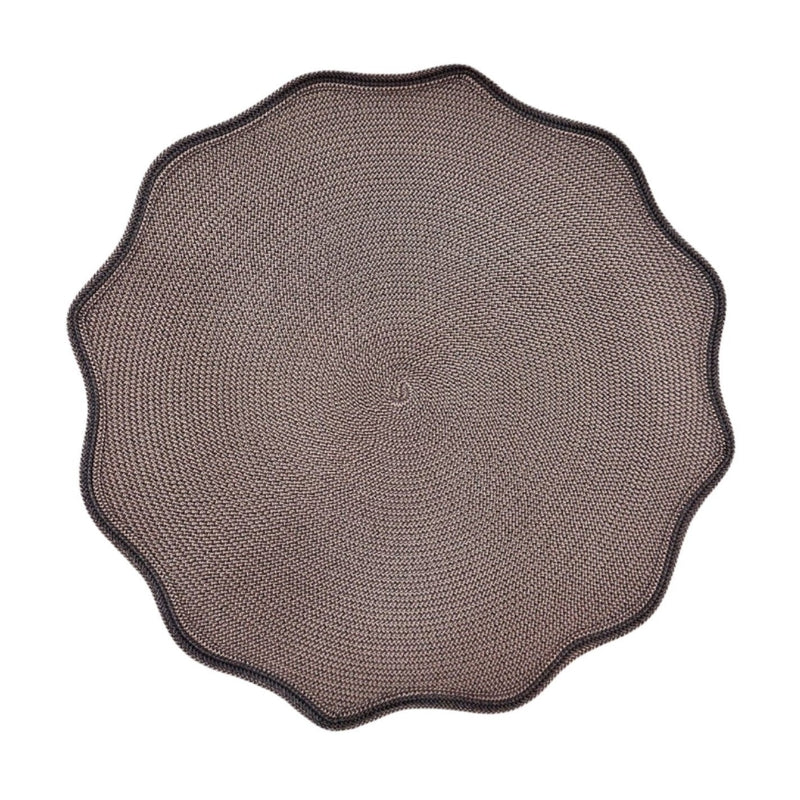 Autumn - Round Piped Oxford Placemat Brown / Black (Set of 4)