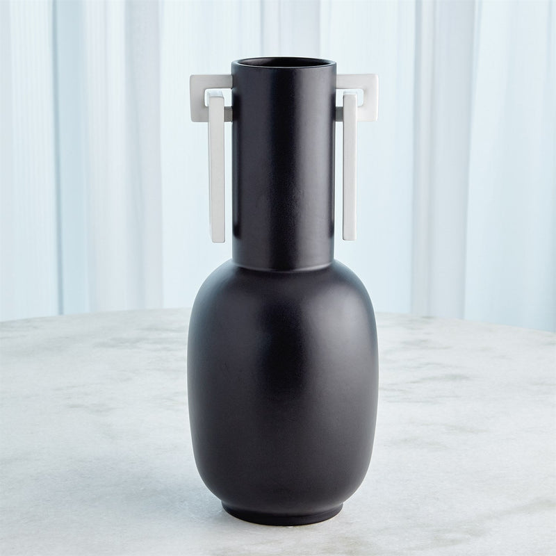 Grecian - Handled Vase Matte Black