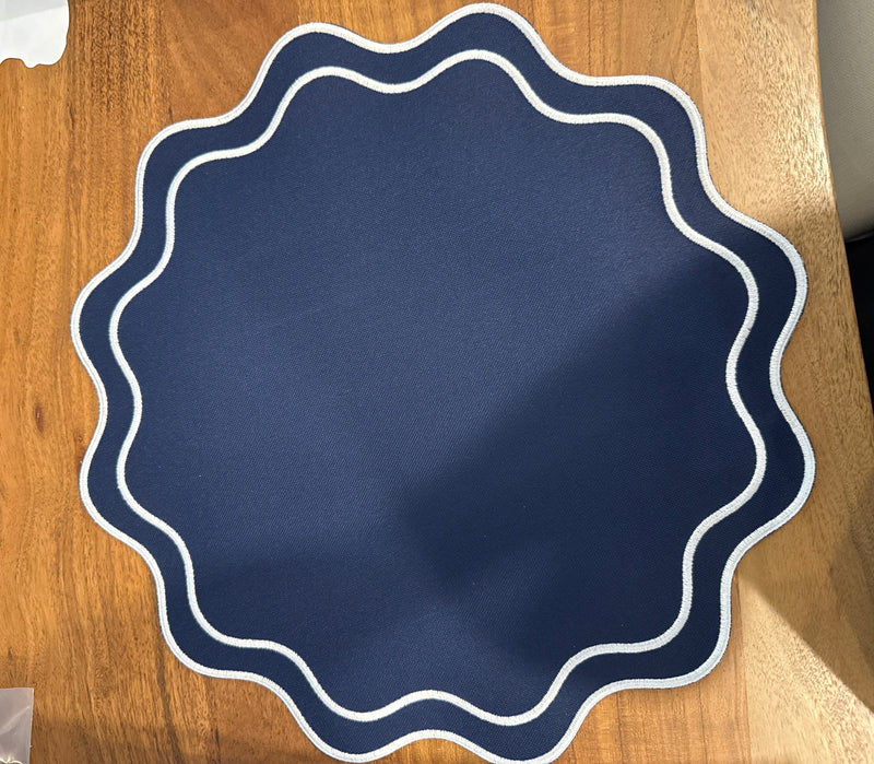Wave - Solid Navy Placemats (Set of 4)
