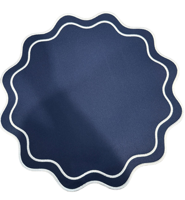 Wave - Solid Navy Placemats (Set of 4)