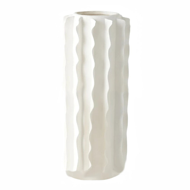 Frilled - Matte White Large Vase