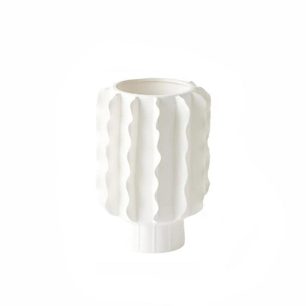 Frilled - Matte White Small Vase