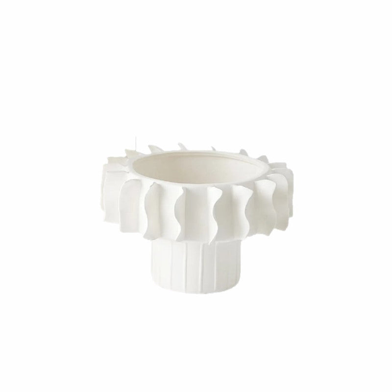 Frilled - Matte White Bowl