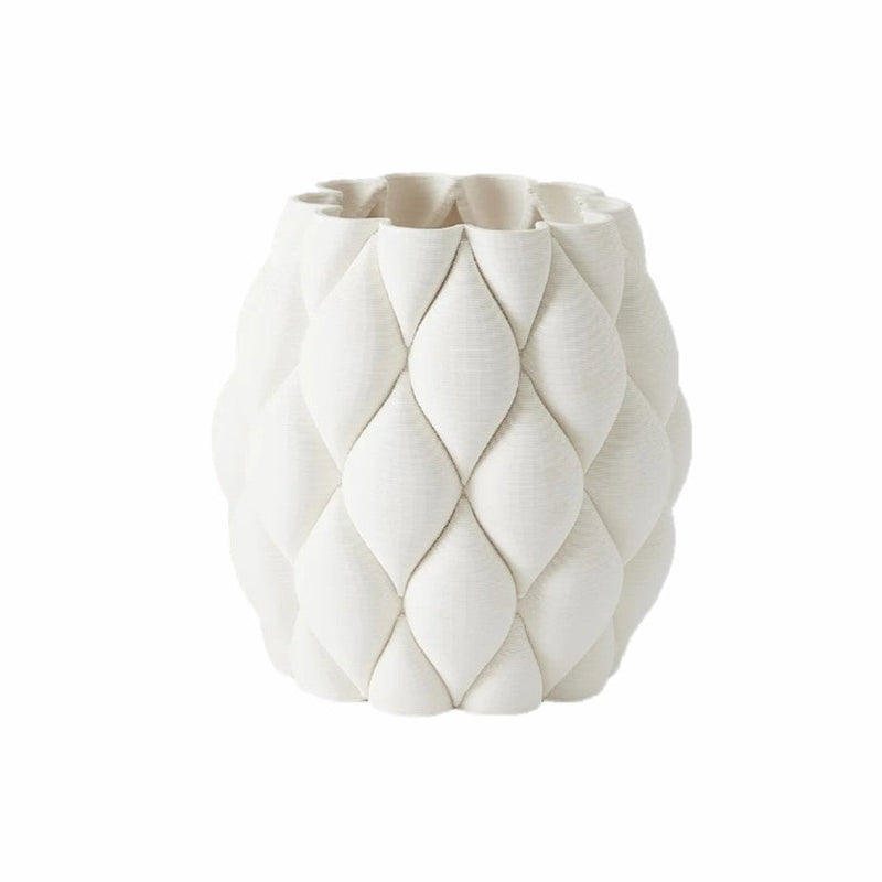 Pillowed - Printed Matte White Large Vase