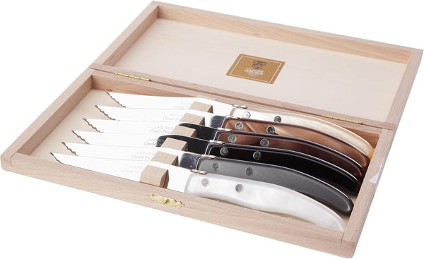 Berlingot - Box Steak Knives - Resina Handle Mixed Grey / Brown (Set of 6)