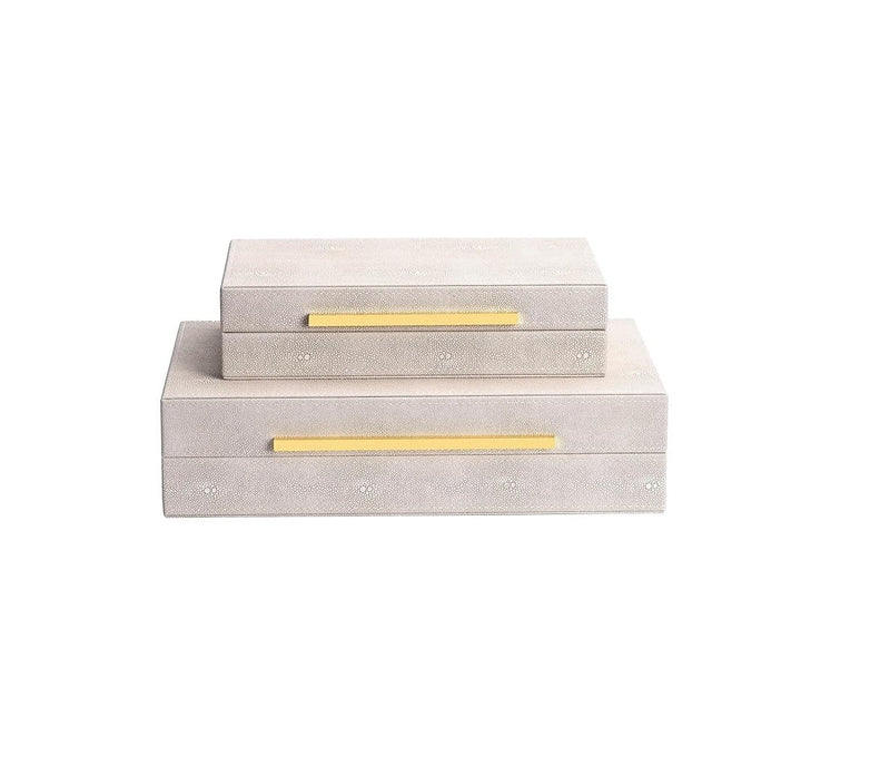 Shagreen - Rectangular Boxes Ivory (Set of 2)