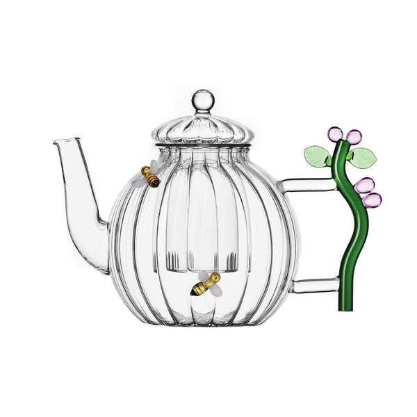 Botanica - Optical Teapot with Pink Flower and Bee