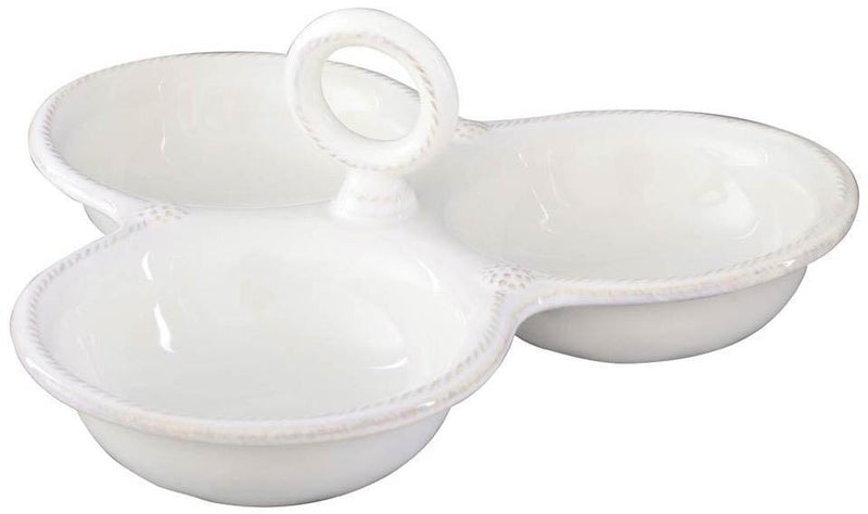 Berry & Thread Whitewash - Triple Bowl Server