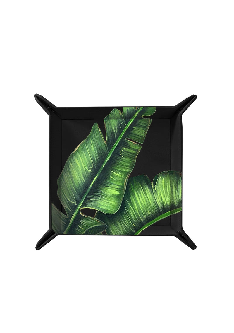 Green Palms Black Tray