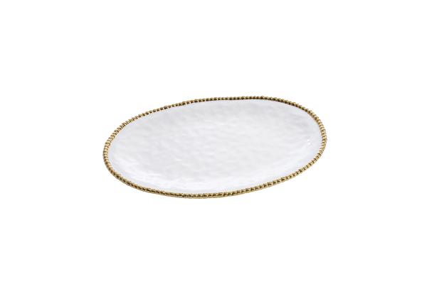 Salerno - White and Gold - Large Oval Platter