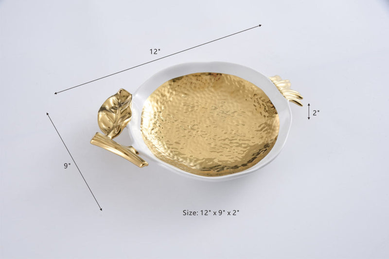 White and Gold - The Pomegranate Gold Plate