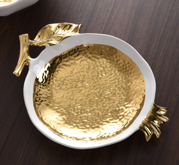 White and Gold - The Pomegranate Gold Plate