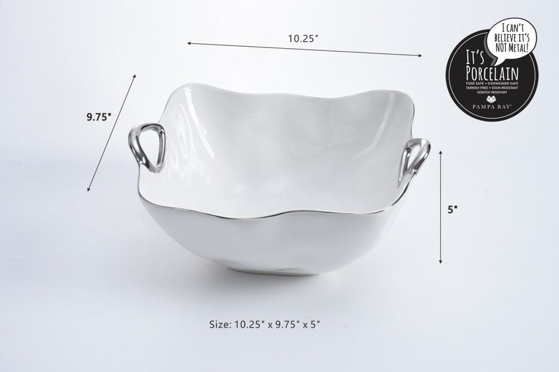 Handles with Style - White and Silver - Large Bowl