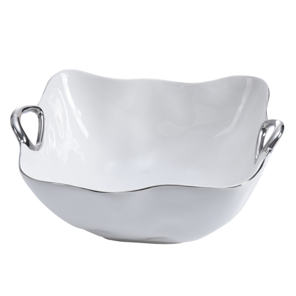 Handles with Style - White and Silver - Large Bowl