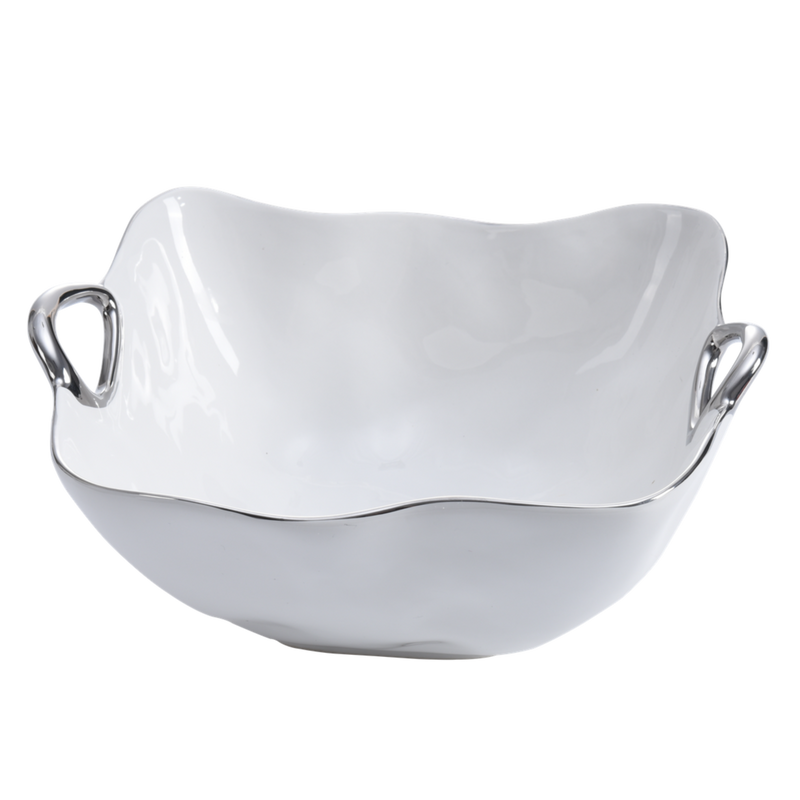 Handles with Style - White and Silver - Large Bowl