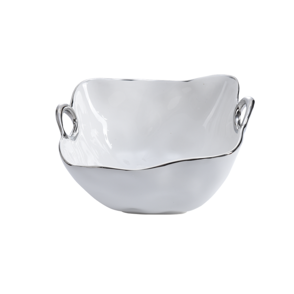 Handles with Style - White and Silver - Medium Bowl